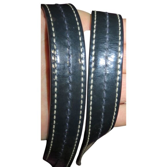 Coach 2010 Laura Spectator White Leather Navy Trim Framed Kisslock Handbag - Picture 9 of 14